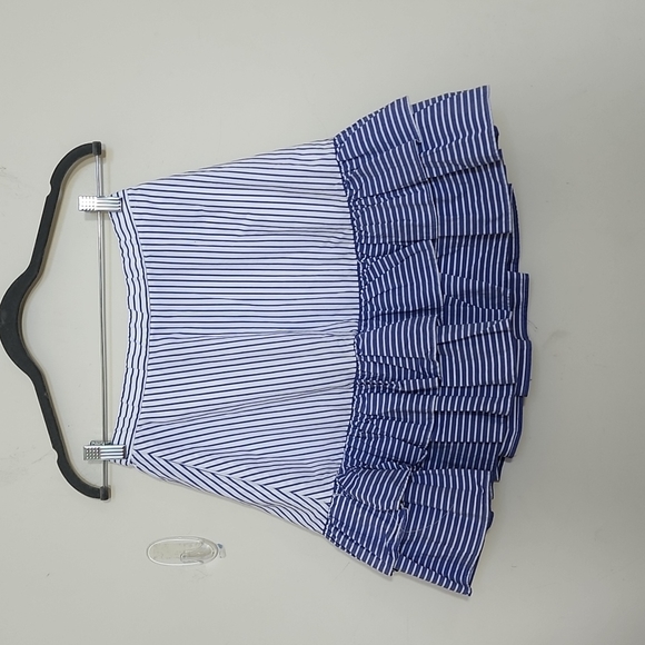 Crew White Lagoon Striped Ruffled Skirt G5310 Size